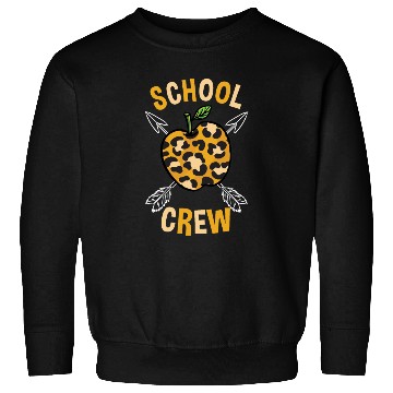 Discover School Back To School Crew Leopard Print Sweatshirts