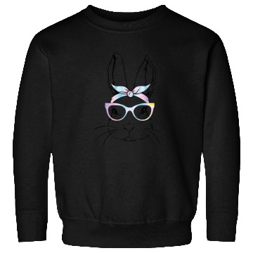 Discover Bunny Face With Sunglasses For Easter Day Sweatshirts