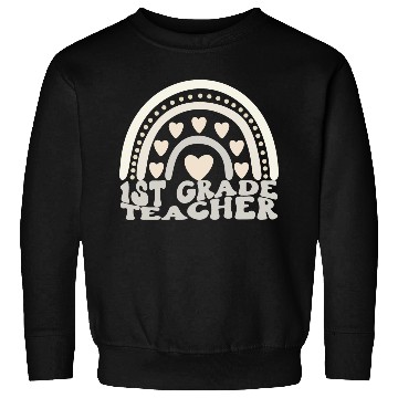 Discover 1st Grade Teacher Retro Wave with Boho Rainbow Sweatshirts