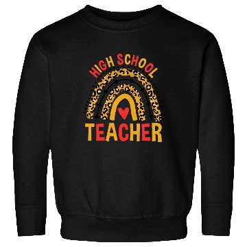 Discover Back To School Leopard High School Teacher Rainbow Sweatshirts