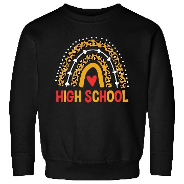Discover Back To School Leopard High School Rainbow Sweatshirts