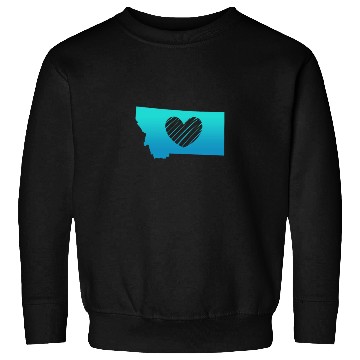 Discover Montana Map Heart Sweatshirts