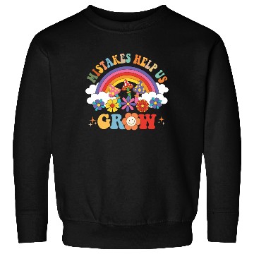 Discover Mistakes Help Us Grow Groovy Growth Mind Rainbow Sweatshirts