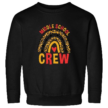 Discover Back To School Leopard Middle School Crew Sweatshirts