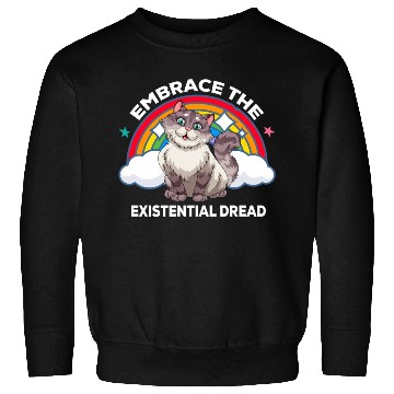 Discover Embrace The Existential Dread Cat Rainbow Sweatshirts