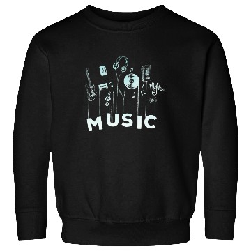 Discover Musical Notes Vinyl Guitar Music Lover Sweatshirts