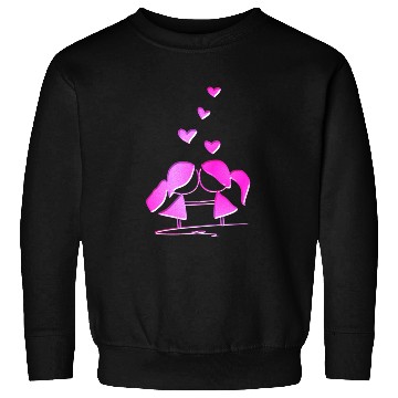 Discover Loving couple lesbian pink glitter love Sweatshirts