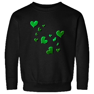 Discover Hearts pattern green icon glitter Sweatshirts