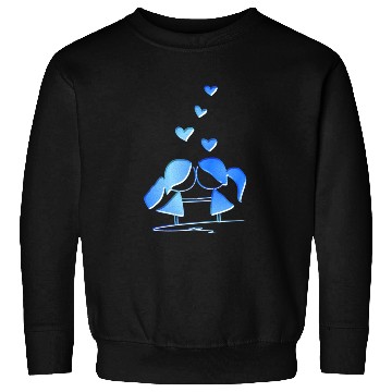 Discover Loving couple lesbian blue glitter love Sweatshirts