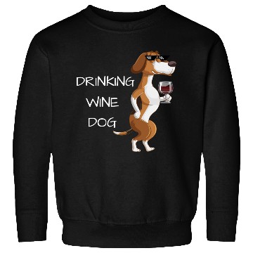 Discover Funny Dogue De Bordeaux Drinking Wine Dog Sweatshirts