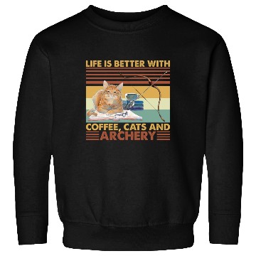 Discover Coffee Cats and Archery Sweatshirts