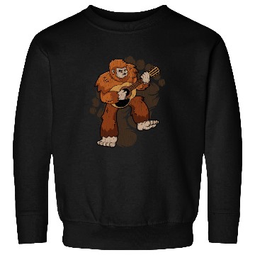 Discover Bigfoot Guitar Sasquatch Playing Guitar Sweatshirts