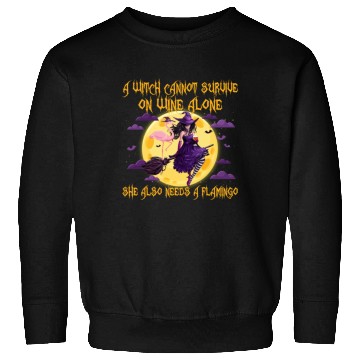 Discover Witch and Flamingo Halloween Sweatshirts