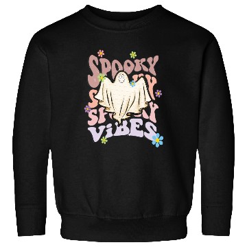 Discover Spooky Season Retro Wavy Halloween Ghost Sweatshirts