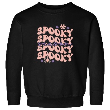 Discover Spooky Spooky Season Cute Retro Wavy Text Design Sweatshirts