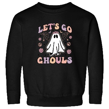 Discover Let's Go Ghouls Scary Retro Ghost Gift For Girls Sweatshirts
