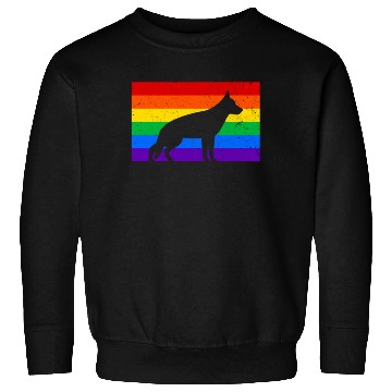 Discover LGBT German Shepherd Rainbow Flag Sweatshirts