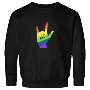 Discover Love Hand Symbol LGBT Rainbow Flag Sweatshirts