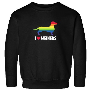 Discover I Love Weiners LGBT Rainbow Flag Sweatshirts