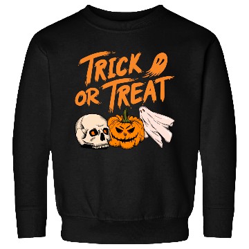 Discover Halloween scary pumpkin head, skull and ghost Sweatshirts