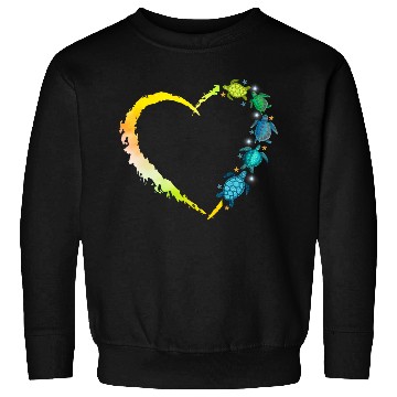 Discover Sea Turtle Heart Animal Lover Sweatshirts