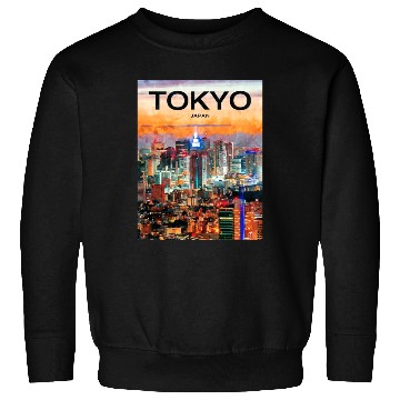 Discover Tokyo, Japan, Skyline Sweatshirts