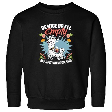 Discover Be Nice Funny Floral Llama Humor For A Flower Sweatshirts