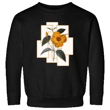 Discover Yellow Hibiscus Flower With Golden Rectangle Sweatshirts
