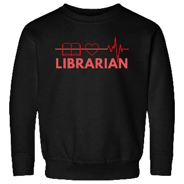 Discover Funny Librarian Heart Beat Art Premium Sweatshirts