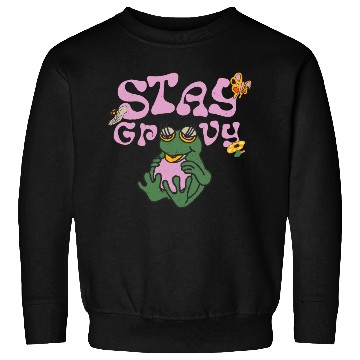 Discover Stay Grvy - Pink Dark Green Typecentric Sweatshirts
