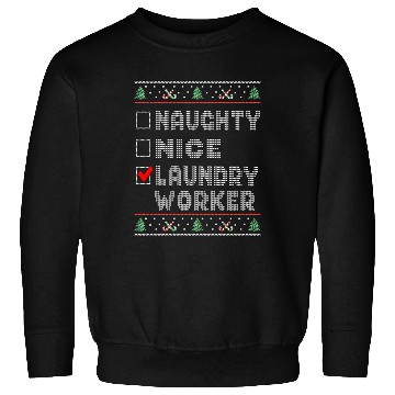 Discover Naughty Nice Laundry Worker, Matching Christmas Sweatshirts