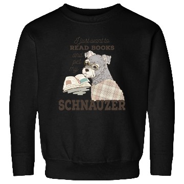 Discover Schnauzer Cartoon Book Lover Gift Sweatshirts