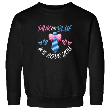 Discover Pink or Blue We Love You Bow Necktie Sweatshirts