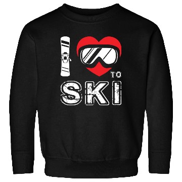 Discover I Love To Ski Winter Sport Snowboarding Skiing Sweatshirts