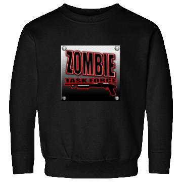 Discover Zombie Task Force Worn Metal Sign Undead shooter Sweatshirts