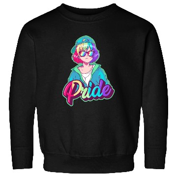 Discover Gay Pride Anime Girl Hip Hop Rainbow Gay Flag LGBT Sweatshirts