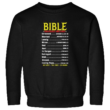 Discover Bible Emergency Hotline Number Jesus Christian Sweatshirts