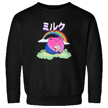 Discover Kawaii Frog Strawberry Milk Bisexual Pride Flag Sweatshirts