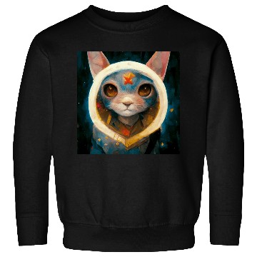 Discover Realistic cat in space painting Sweatshirts
