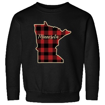 Discover Minnesota Buffalo Plaid Silhouette Home State Sweatshirts