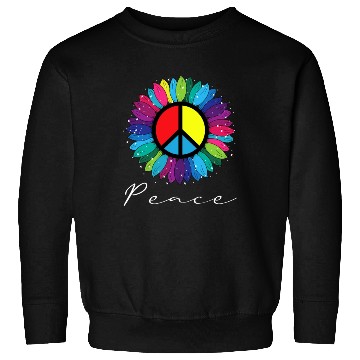 Discover Sunflower Peace Sign Rainbow LGBT Sweatshirts