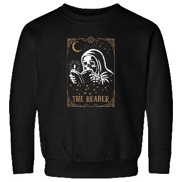 Discover Skeleton Book Reader Tarot Card Occult Club Gothic Sweatshirts