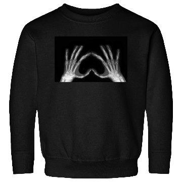 Discover Skeleton Hand Heart Sign Bones Funny Halloween Sweatshirts