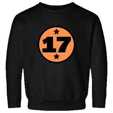 Discover 17 Circle Orange Black Birthday Age Sweatshirts