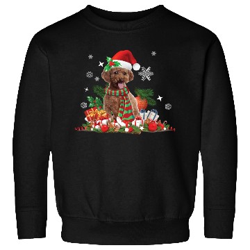 Discover Christmas themed brown Poodle dog Sweatshirts