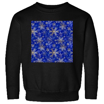 Discover Snowflakes Pattern Blue Gold Sweatshirts