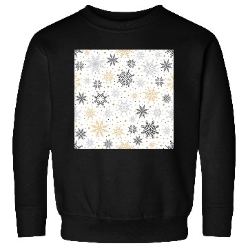 Discover Modern Snowflakes Pattern White Gold Sweatshirts