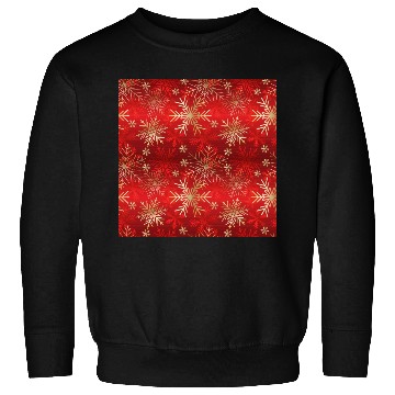 Discover Snowflakes Pattern Red Gold Sweatshirts
