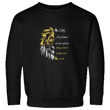 Discover Freedom Saying With Half Lion Face Sweatshirts