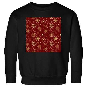 Discover Snowflakes Pattern Burgundy Gold Sweatshirts